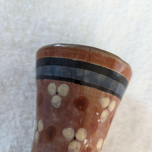 Vintage Tonala Hand Painted Mexican Folk art Pottery Vase - Picture 13 of 15